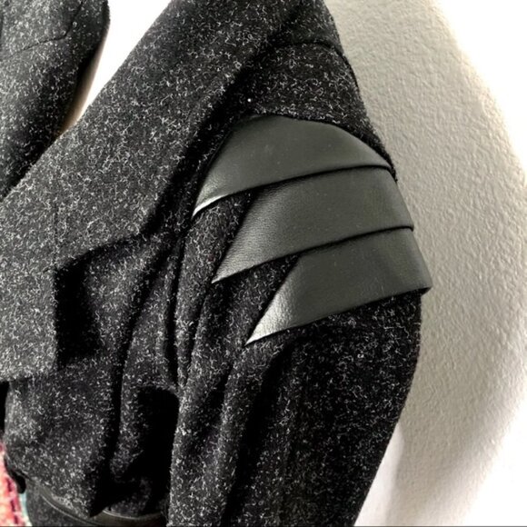 VINTAGE 80s 90s Otello Pelle Wool Leather Jacket L - Picture 5 of 8